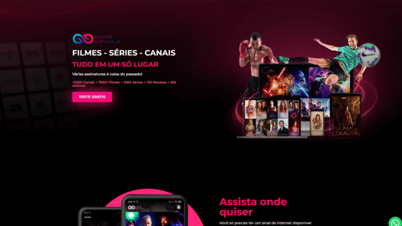Site pronto iptv landing page – página profissional Canal infinito