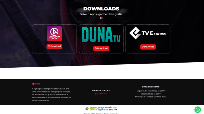 Site de códigos de recargas pronto para revenda de Unitv, DunaTV e TV Express - Image 4