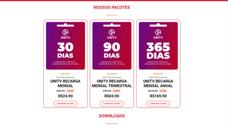 Site para revende códigos de recarga da UniTV Tudo Completo Envio de códigos automatico - Image 2